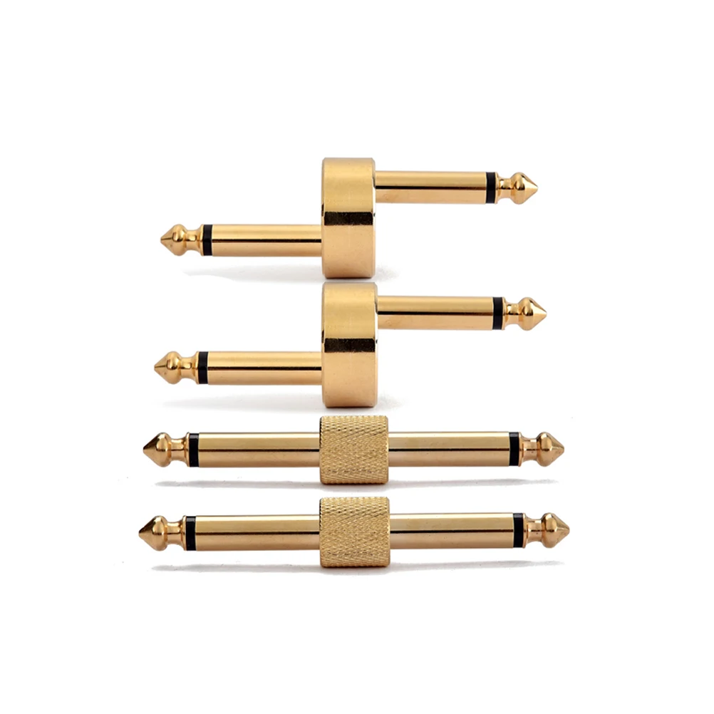 

4 Pcs Plug Connection Jack Set Guitar Effect Pedal Coupler Connector Adapter Straight Z Type Audio Metal Signal Transmission