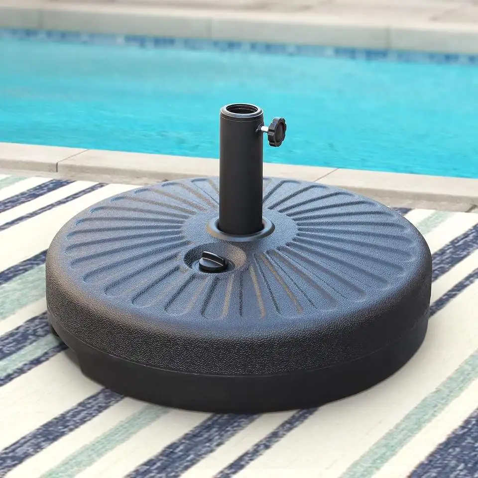

Round modern plastic water injection base 22l outdoor garden sunshade beach umbrella courtyard park beach outdoor furnitur