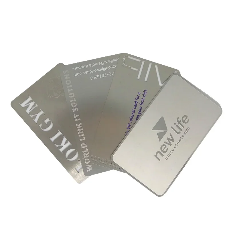 

Wholesale Luxury Stainless Steel NFC Metal Card With Engraving 13.56MHz Frequency Business Card