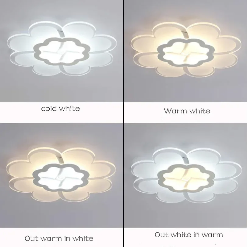 مصباح سقف جديد على شكل زهرة رفيعة للغاية، مصباح غرفة معيشة بسيط وحديث، مصباح غرفة النوم الرئيسية ذو الشخصية الإبداعية #4