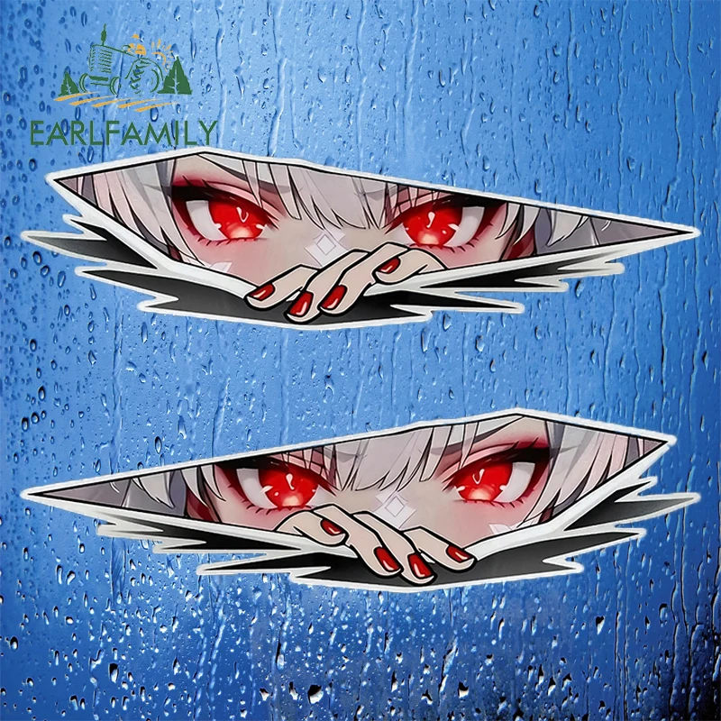 

EARLFAMILY Anime Girl Eyes Tear Car Sticker Creative Waterproof Wiper Computer Cooler DIY Decal Personality Car Accessories