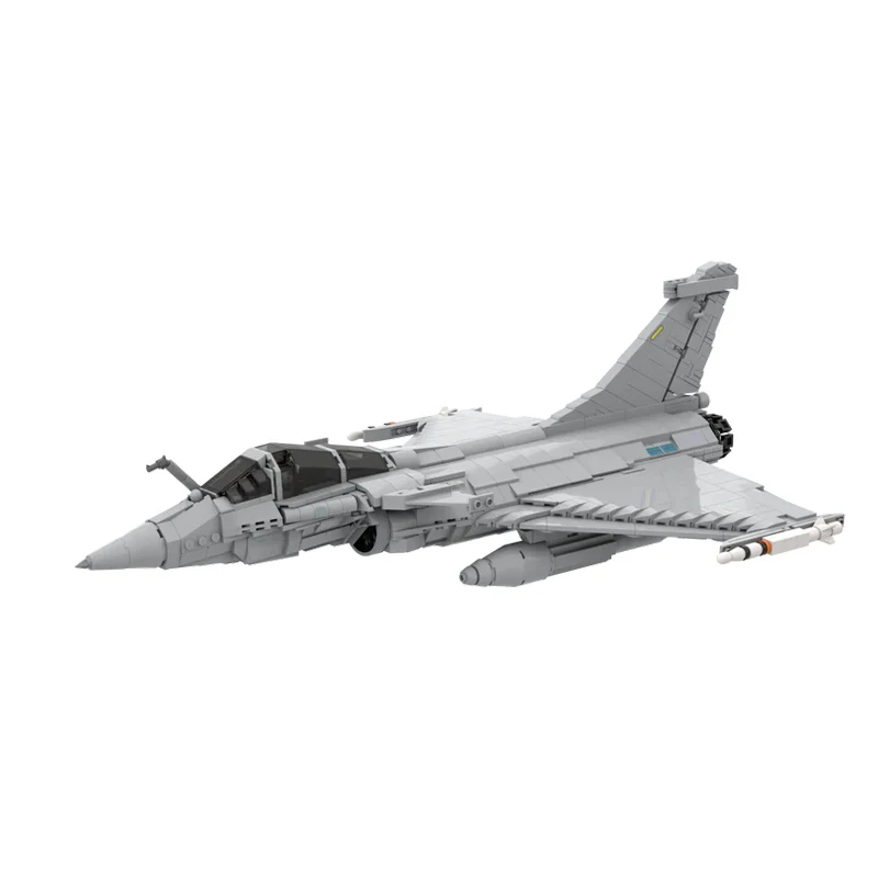 Rafale C Fighter Jet Model MOC Building Bricks War Equipment Modular Technology Gifts Holiday Assemble Children Toys Suit