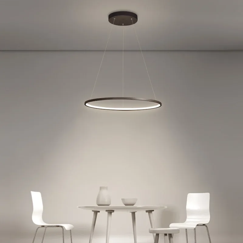 Nordic Minimalist Ring LED Pendant Light for Living  Dining Room Kitchen Simple Chandelier Home Decoration Hanging Light Fixture