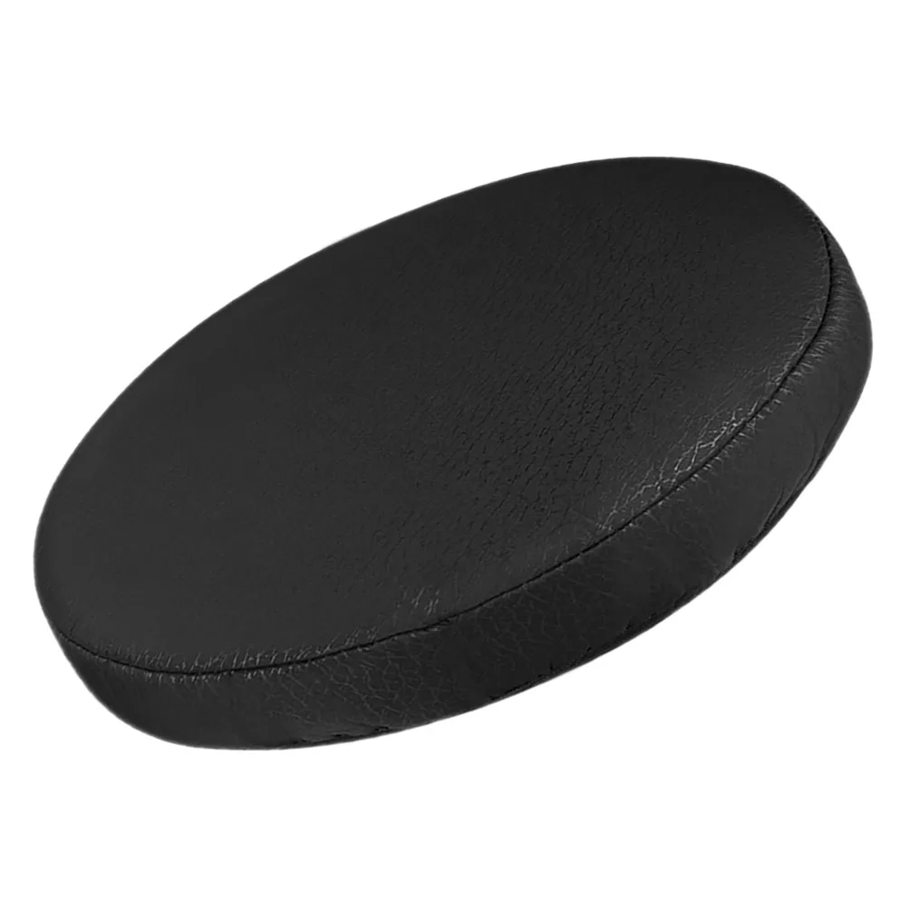 Funda de taburete redonda de 33 Cm, funda de asiento lavable de tela sintética impermeable elástica negra para cocina, Bar, silla, fundas para sofá, hogar