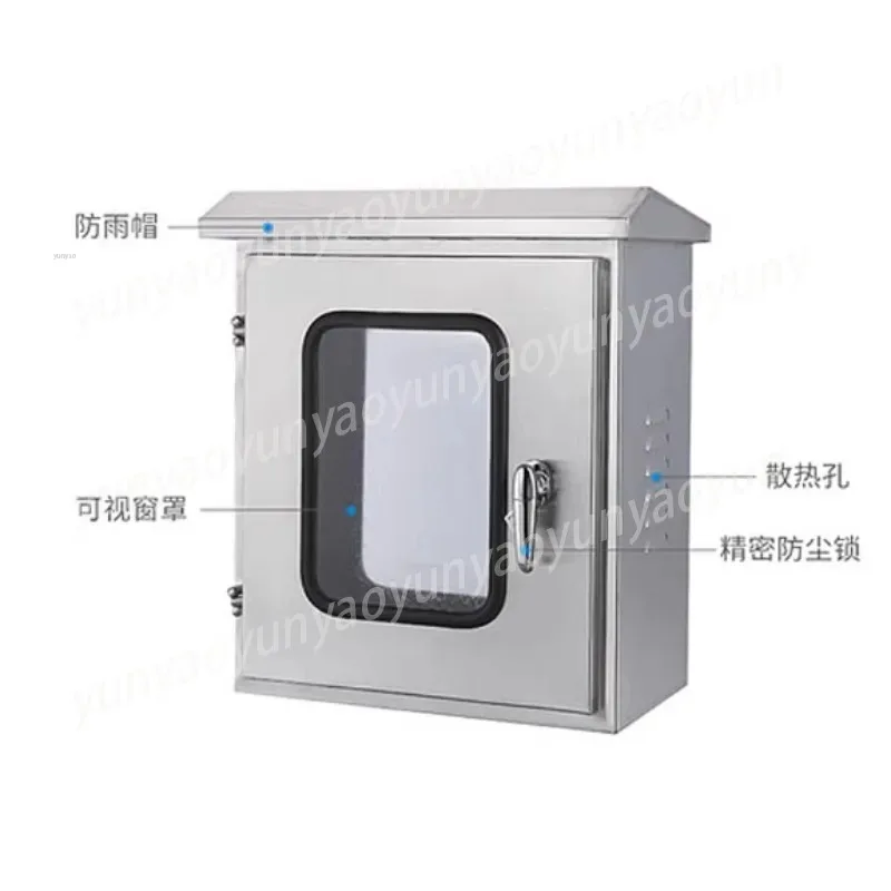 Stainless Steel Double Door Lockable Box Outdoor Waterproof Weatherproof Power Distribution Electrical Enclosure view 2