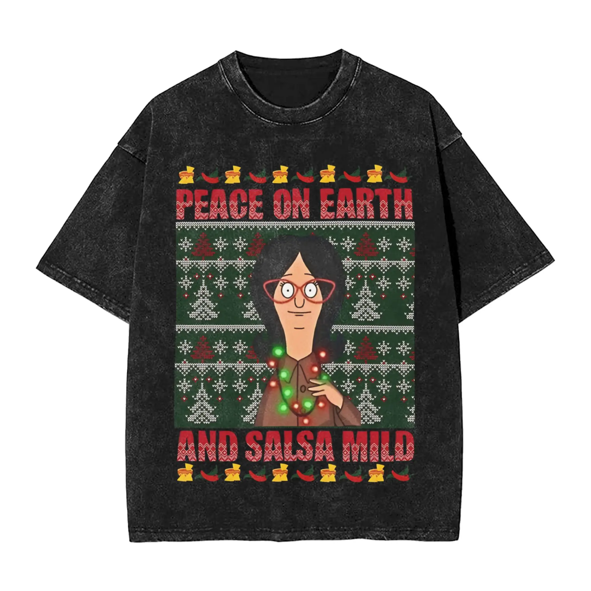 Linda Belcher paz en la tierra y Salsa suave Bobs hamburguesas camisetas Hip Hop camiseta lavada hombres mujeres ropa de calle camisetas gráficas