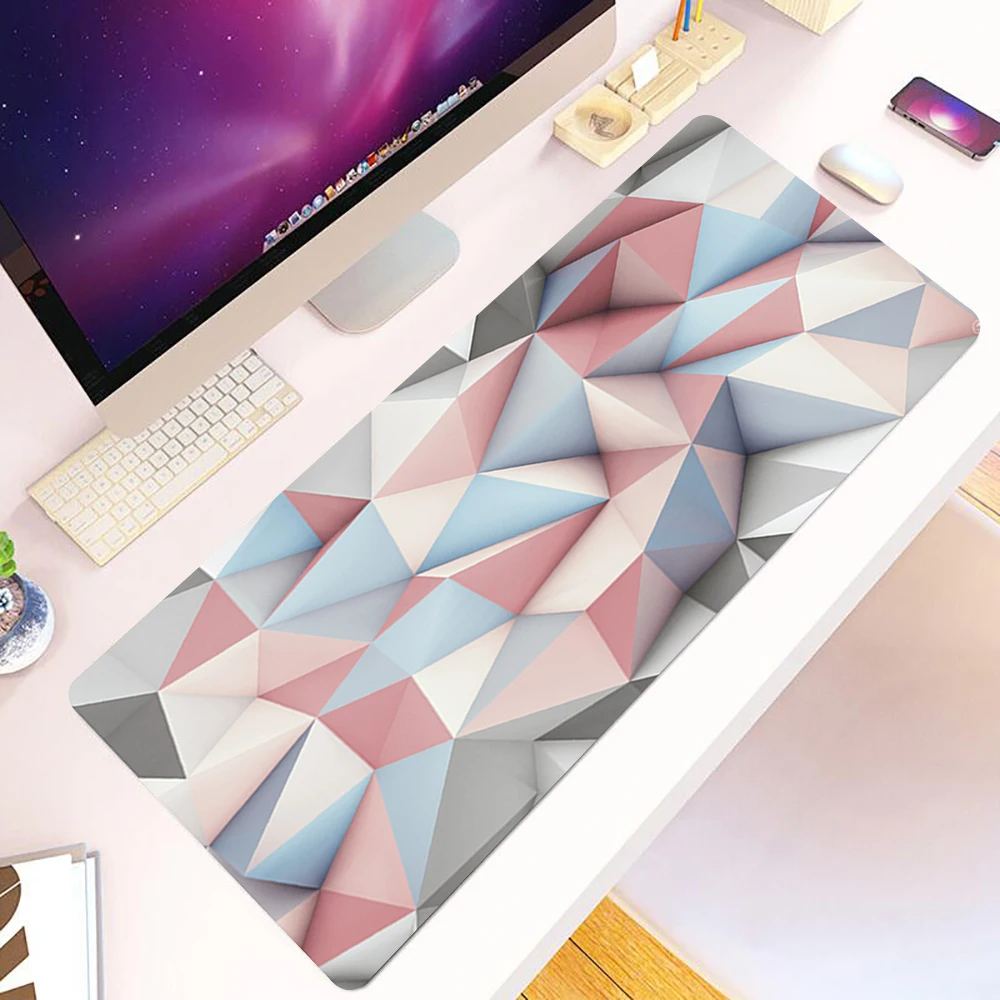 Vintage Geometric Triangle Design Mouse Pad Gamer Large HD Home Desk Mats Anti-slip Gamer Office Carpet Desktop Rubber Mouse Pad