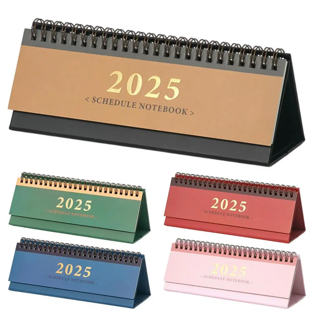 2025 Small Desk Calendar Mini Standing Desktop Calendar 12 Monthly Planner Schedule Notebook Office Calendar