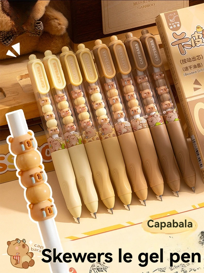 

Набор из 4 гелевых ручек: нажимные, с нейтральным чернилом, черные, в стиле Ins, для подписи, милые, быстросохнущие, стираемые