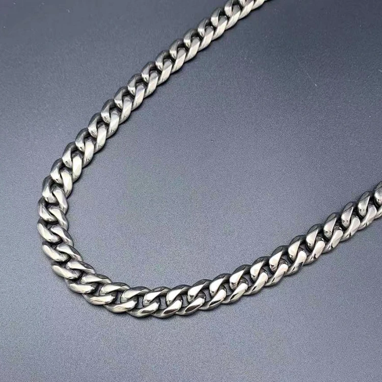 Ultra Light TA1 Pure Titanium Link Chain Necklace Men and Women Hip Hop Chain Non-Allergic Non-Tarnish Colorfast Chain Necklace