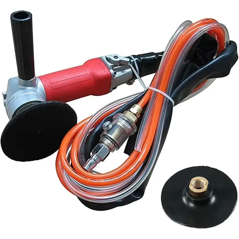 4 Inch Pneumatic Wet Air Polisher Water Sander for Granite Marble Stone Concrete Grinding Polishing Tool Air Grinder Machine