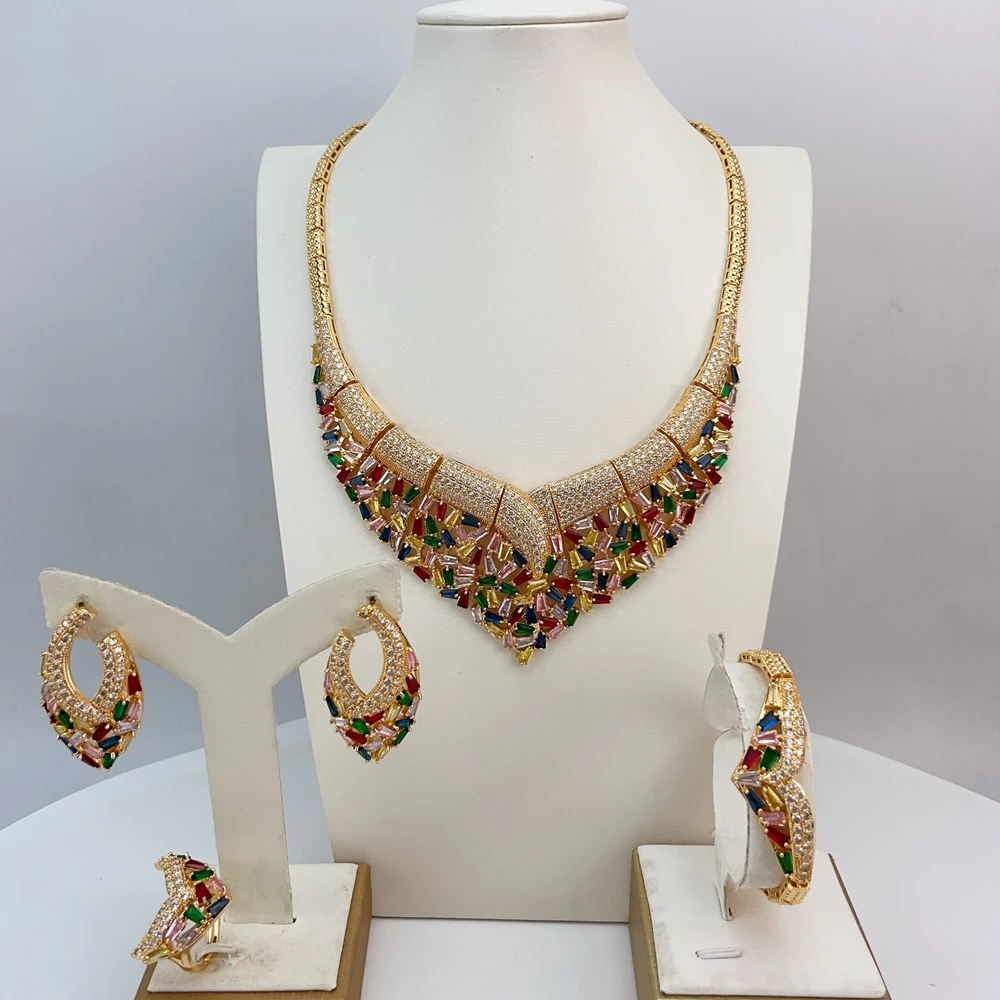 

YUMINGLAI New Arrivals Elegant Design Dubai African Ladies Jewelry Set FHK22856