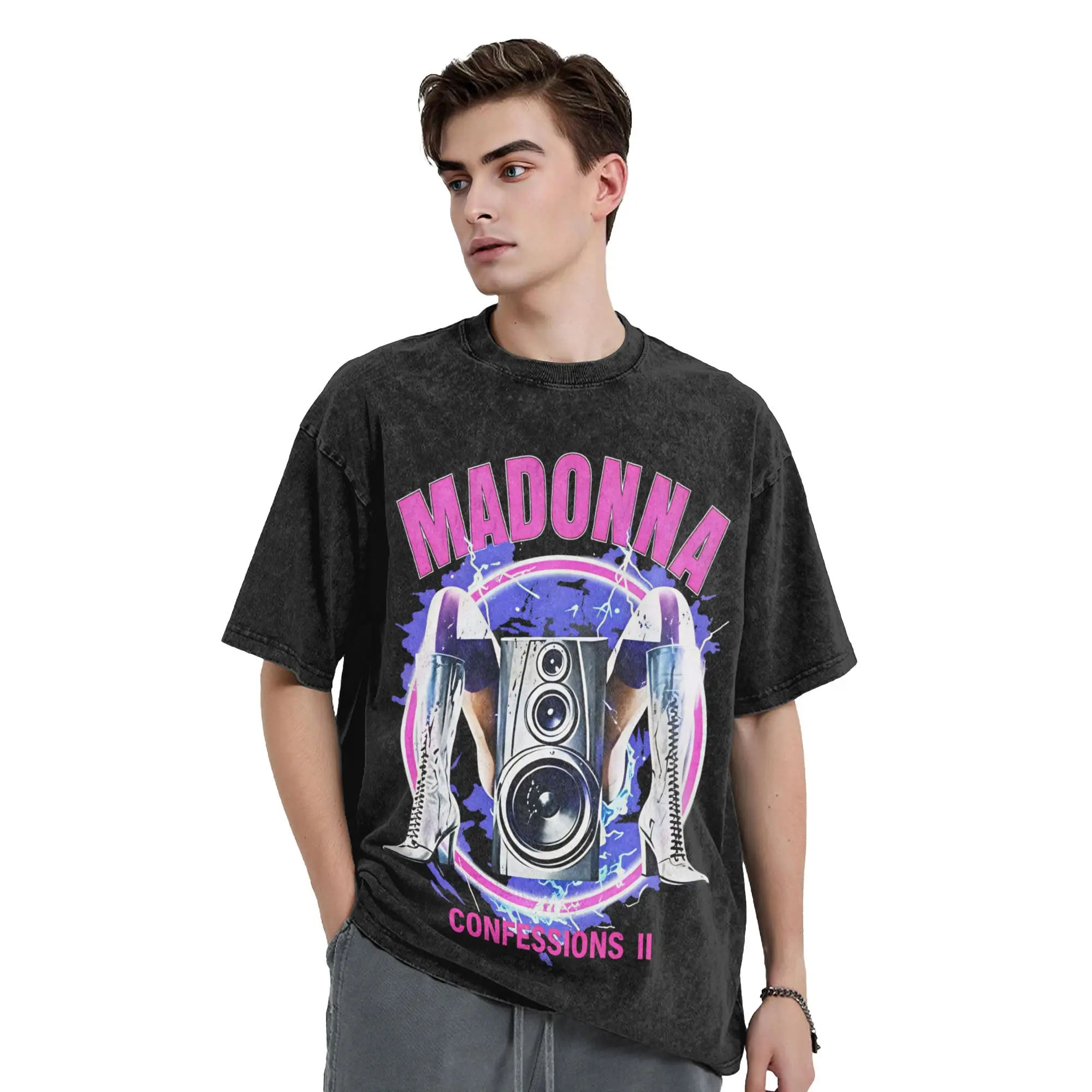M-Madonna Confessions II Tour T Shirts Washed Short Sleeve Street T-Shirt  Novelty Men Women Tops Streetwear Summer Tops Tees