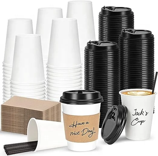 

Wholesale 8Oz 12Oz 16Oz 10Oz Disposable Paper Cups Customized Hot Coffee Double Wall Paper Cups With Lids for Hot Drinks