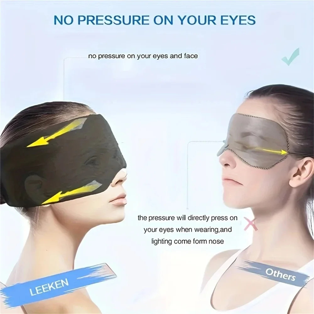1 maschera per dormire, traspirante e che riduce la pressione, morbida maschera da viaggio portatile, pausa pranzo, copertura per gli occhi
