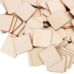 20pcs 5cm Unfinished Wood Pieces Blank Wood Squares Round Corner Cutouts DIY for Crafts Decoration Carving Engraving Making