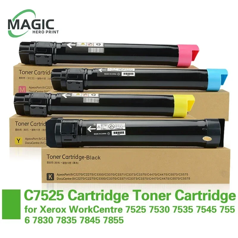 Compatible Color Powder Copier Toner Cartridge C7525 for Xerox WorkCentre 7525 7530 7535 7545 7556 7830 7835 7845 7855