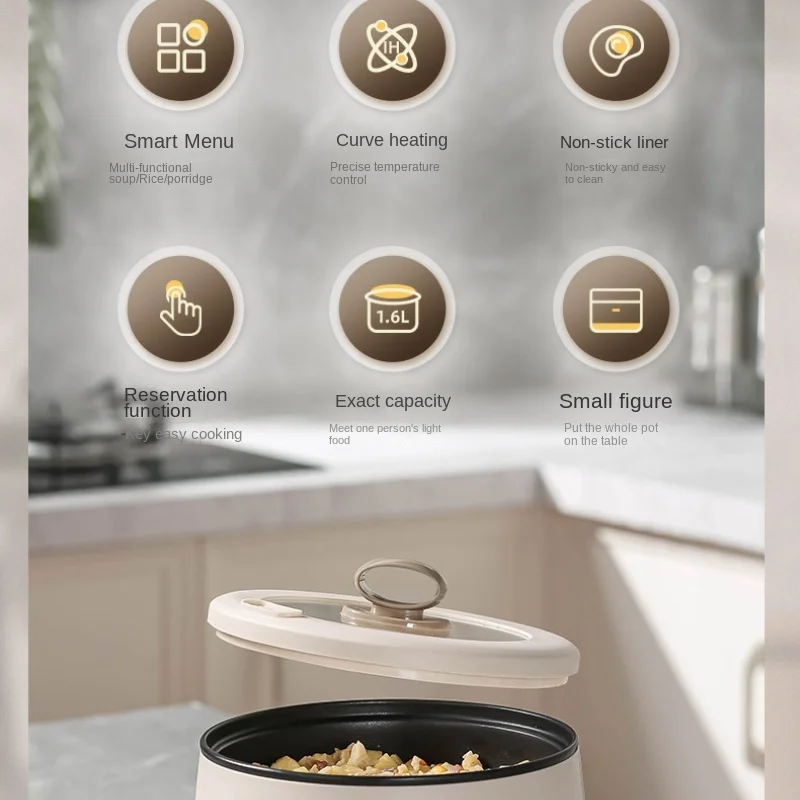 Mini cuociriso Smart Small Student dormitorio antiaderente multifunzionale isolamento termico cuociriso