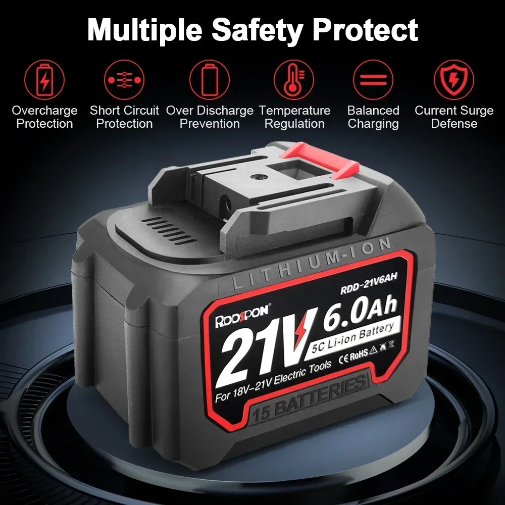 21V lithium battery 2/4/6.0Ah rechargeable  battery with digital display for Makita angle grinder cordless brushless power tools