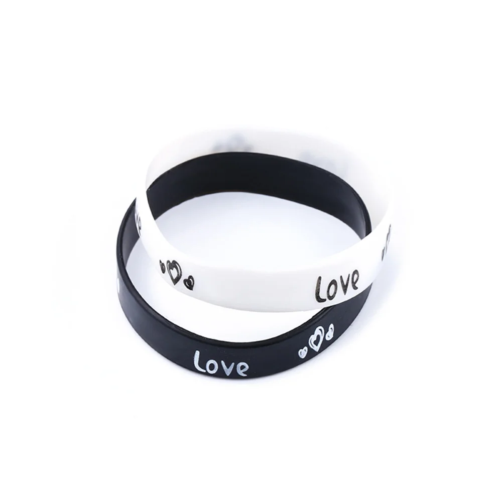 

20pcs Love Heart Silicone Wrist Band Women Girls Sports Fitness Bracelet Set Soft Comfortable Arm Wrap Protection Candy Color