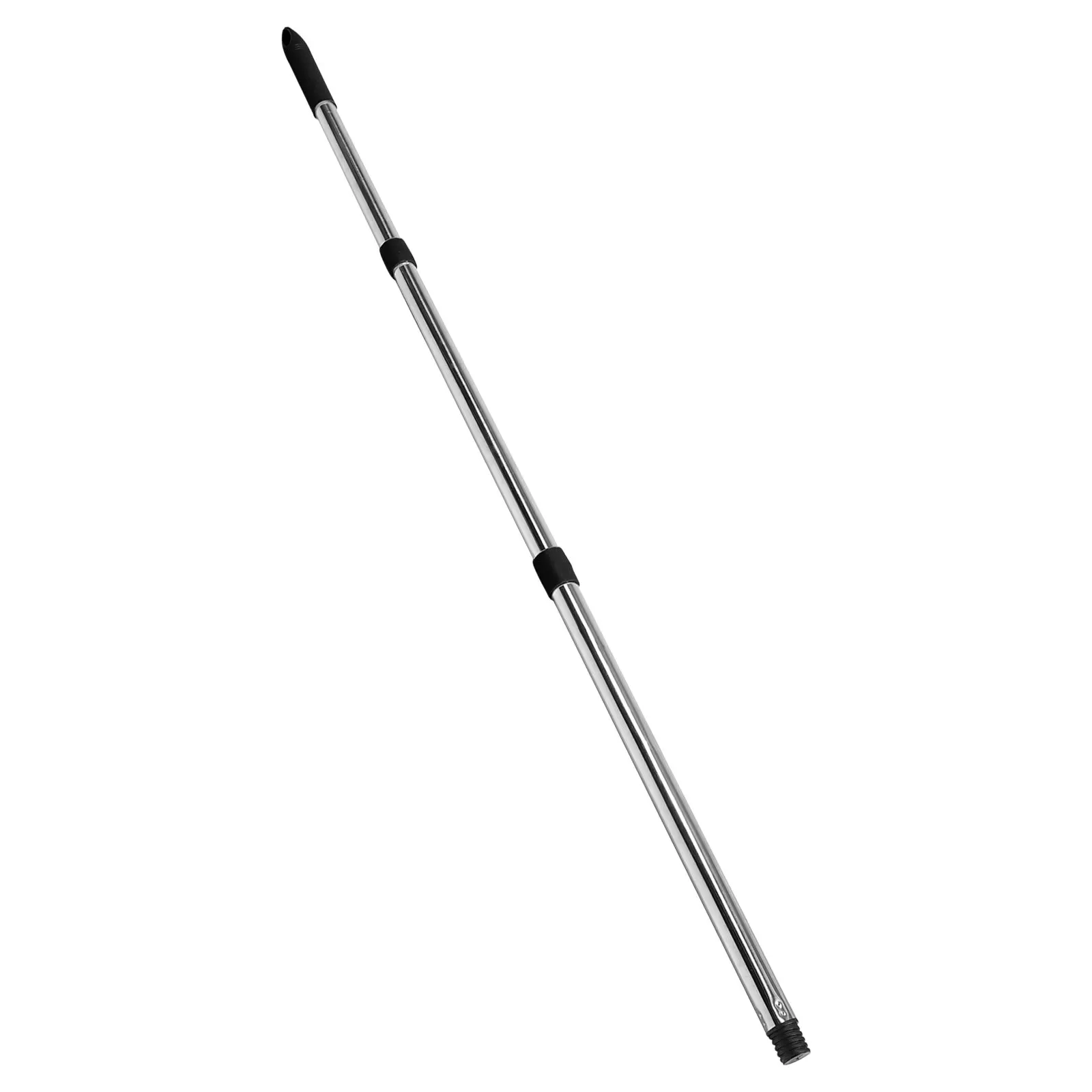 Three-Section Universal Stainless Steel Mop Handle Threaded Replacement Pole for American German Italian Broom Heads Protective