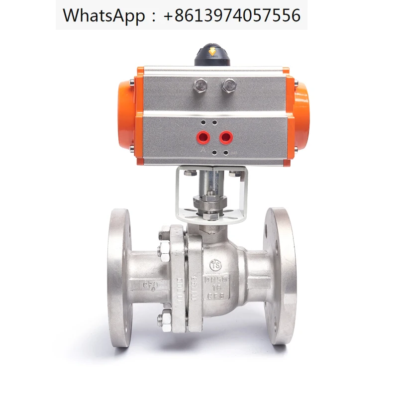 

Pneumatic ball valve flange Q641F-16P/C stainless steel 304 cast steel cut off high temperature steam gas switch valve