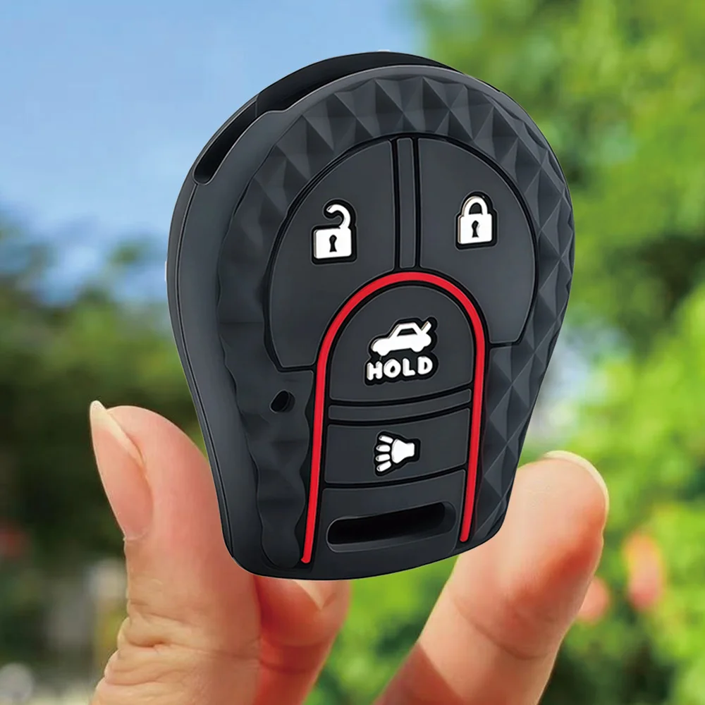 Silicone Soft Rubber Car Key Fob Case For Nissan Juke Micra Qashqai March Tiida 4 Button Car Key Cover Holder