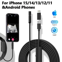 Drenaje de cámara endoscópica de alcantarillado controlado por vídeo, 5,5/8mm, 200MP, para Iphone 6, 8, IOS, móvil, teléfono inteligente, coches, Android tipo C