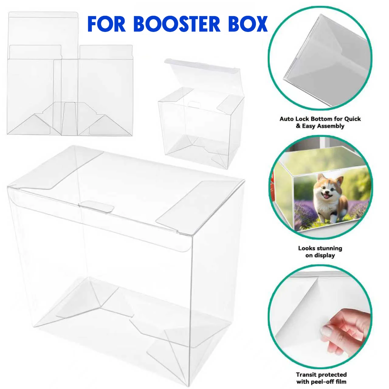 5/10pcs Protective Case for Booster Box Clear PET Display Box Protector 0.5mm Thick Anti-Scratch Dustproof Collector Storage PKM