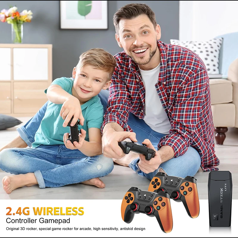 M9 لعبة فيديو وحدة التحكم 4K 30000 ألعاب 64GB 2.4G وحدة تحكم لاسلكية مزدوجة لعبة عصا ألعاب ريترو ل PS1/GBA هدية للبالغين