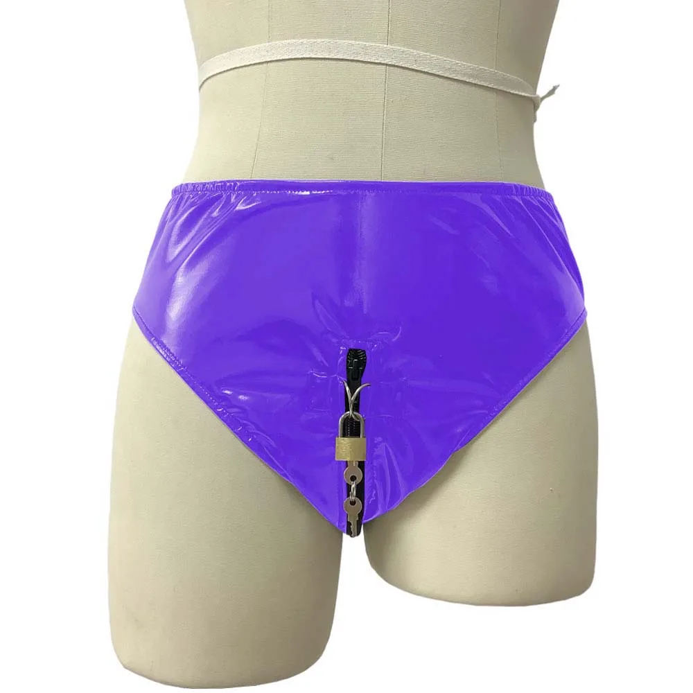 ملابس داخلية جلدية قابلة للقفل من الكلوريد متعدد الفينيل ، ملابس داخلية مثيرة للبالغين ، ملابس داخلية بسوستة مفتوحة ، ملابس داخلية من اللاتكس الصناعي للنادي الوثن