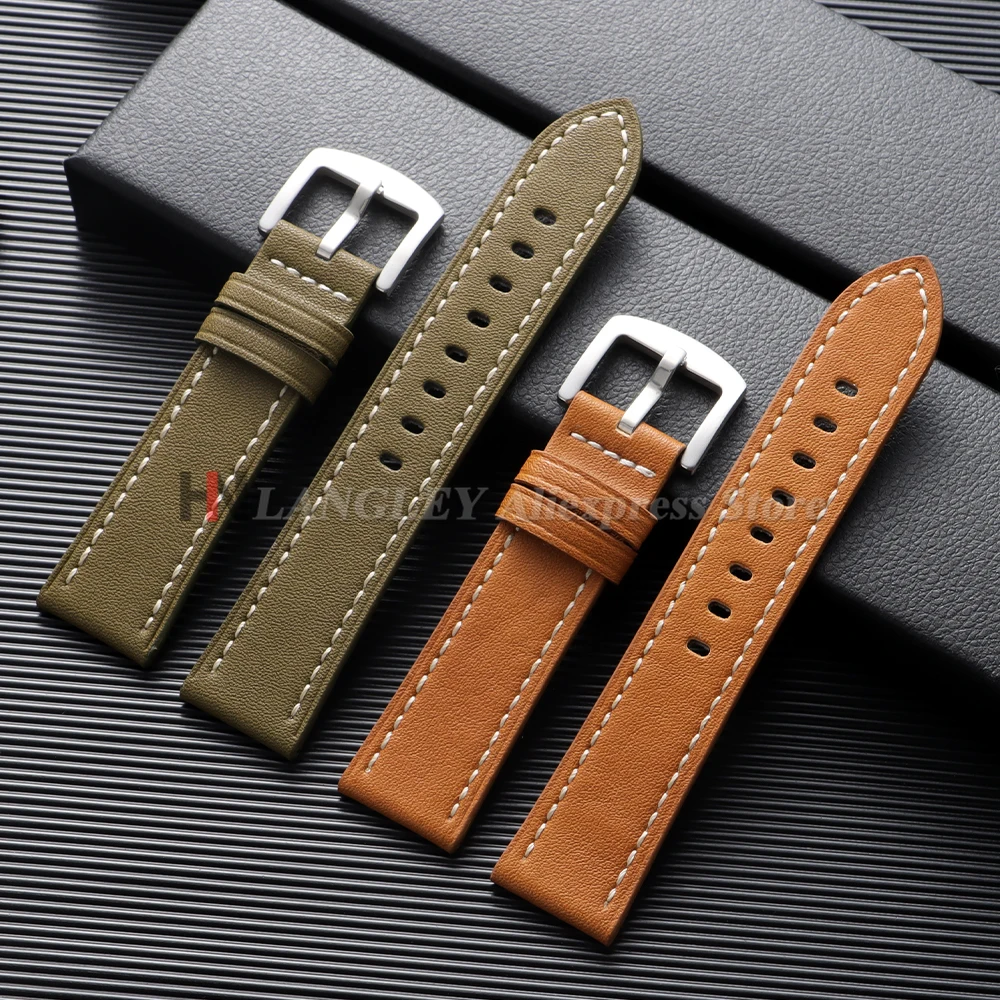 Rindsleder-Uhrenarmbänder 22 mm für Huawei Watch GT5 GT4 GT3 46 mm Armband Dornschließe Herren Damen Universal-Armband für Omega
