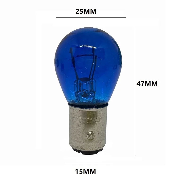 10PCS Car Turn Signal Lights S25 1156 1141 Ba15s P21w 1157 Blue Car Halogen Bulb Turn Singal Light Reverse Lamp Yellow Bulb 12v