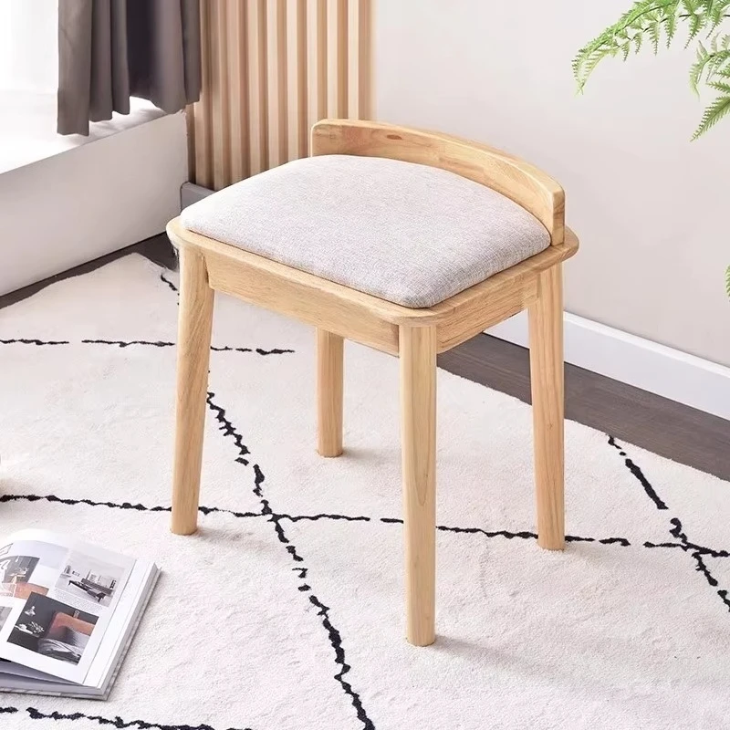 Modern minimalist dining stool Nordic retro makeup upholstered dining stool kitchen wood furniture Tafel Bank MHCD