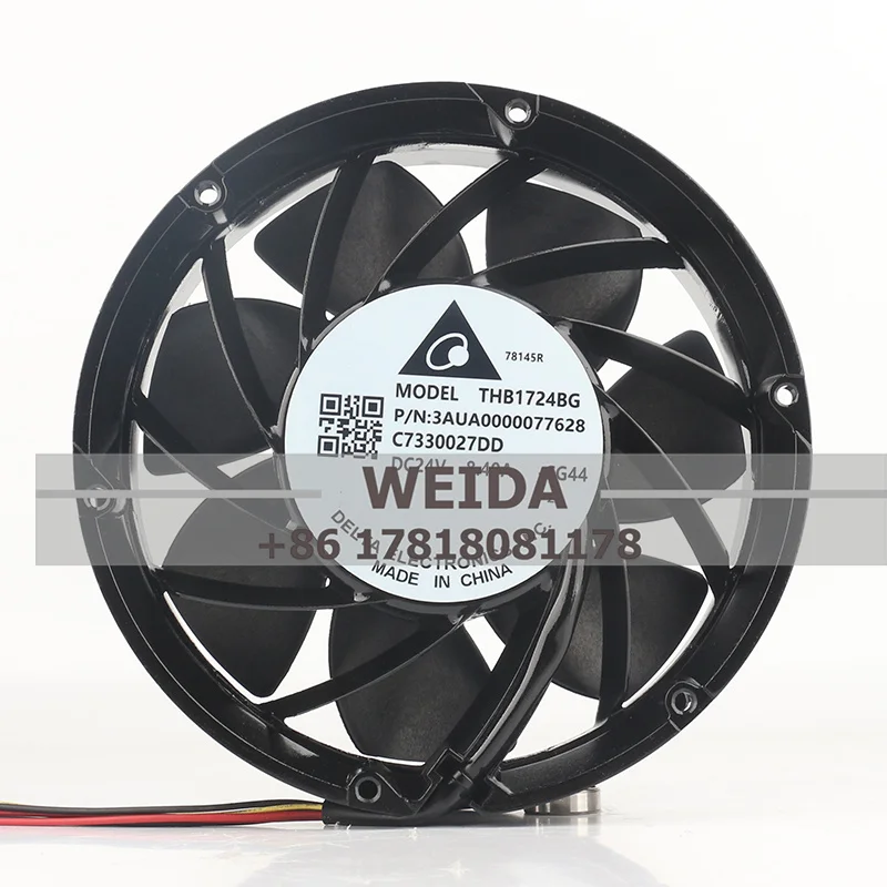 

Delta THB1724BG ACS880 R9 17cm 17251 24V DC 8.40A 8000RPM 700CFM Axial Cooling Fan for ABB Inverter 3AUA0000077628