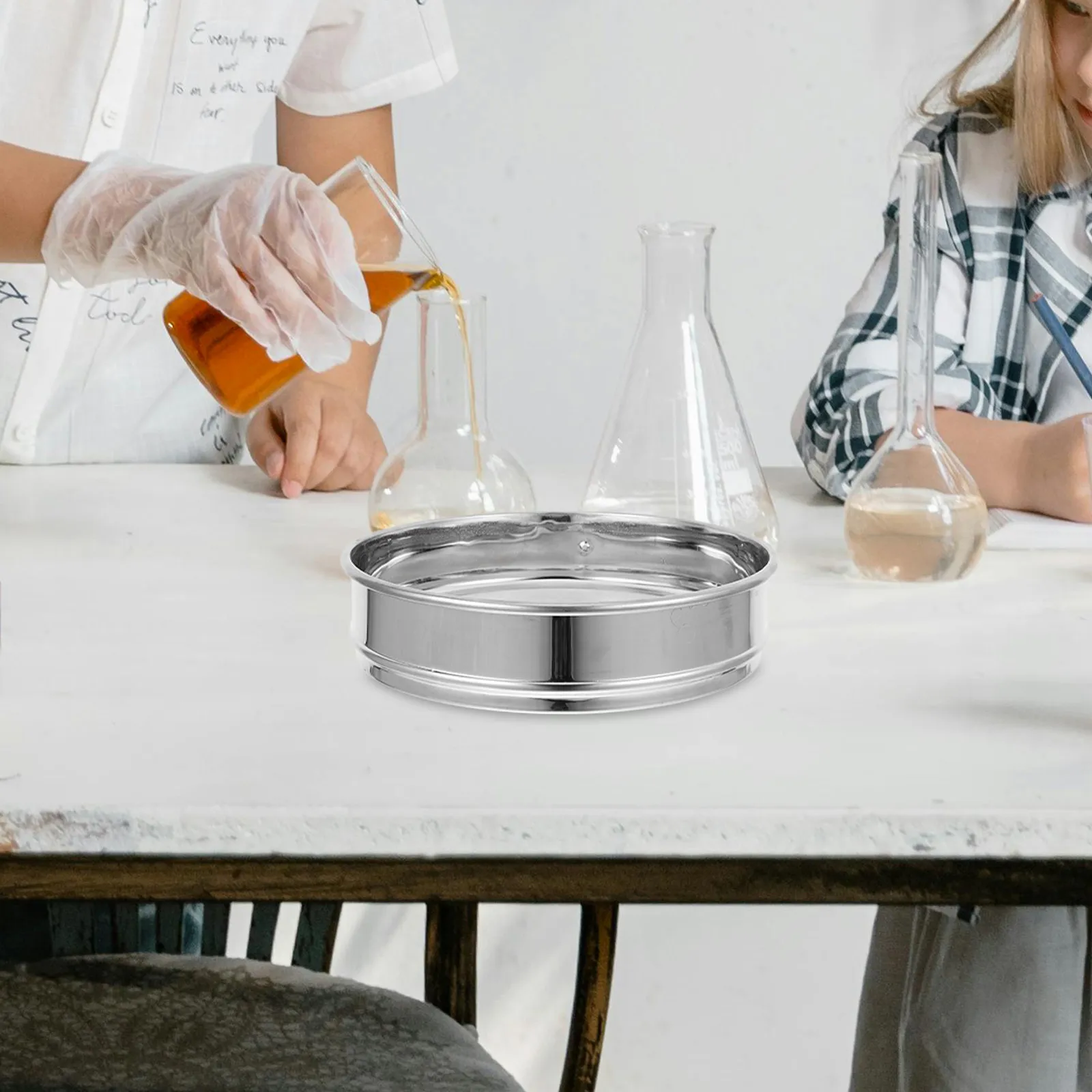 Stainless Steel Fine Screen Sieve Mesh for Flour Sifting Lab Soil Testing Sample Screening High Durability Easy Cleaning