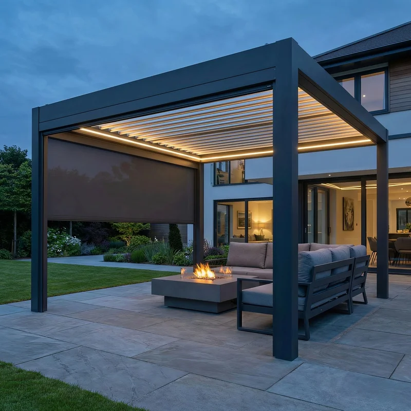 Aluminum-Resistant Pergola Internal Drainage Anti-Waterlogging Eco-Friendly Balcony Gazebo Patio Garden