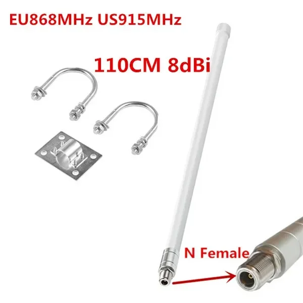 

1.1M High Gain 8dBi Omni Directional 868 / 915MHz Fiberglass LORA Antenna Helium Miners IOT Wan Module Outdoor RAK Nebra Bobcat