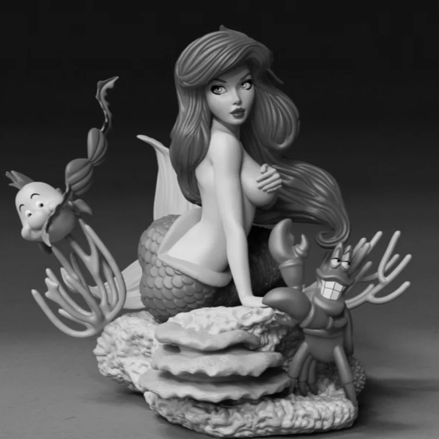 1/24 Scale Cute Undersea Girl Wonderful Miniature Full Resin Figure Model Kit Garage Kit Diorama Toy Unassembled and Unpainted