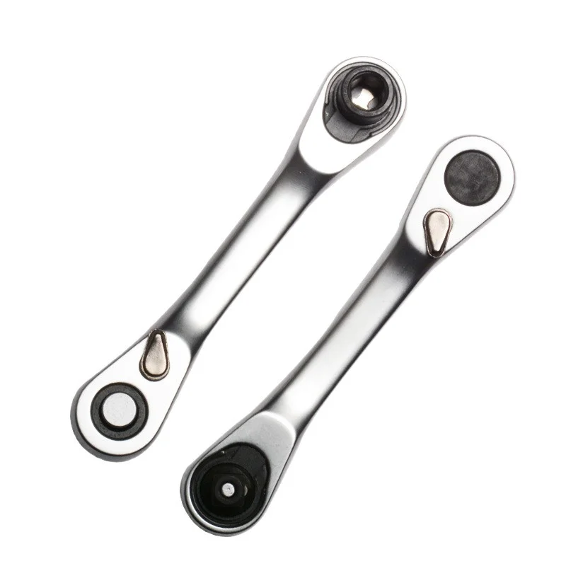 1/4 in mini double ended ratchet wrench drive socket screwdriver drill bit screwdriver quick release ratchet wrench manual tool