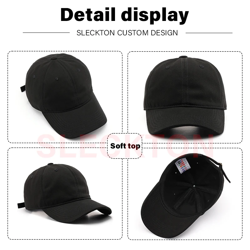 SLECKTON Custom Baseball Cap for Women and Men DIY Design Cotton Hats Brand Logo Embroidery Print Caps Solid Wholesale Unisex