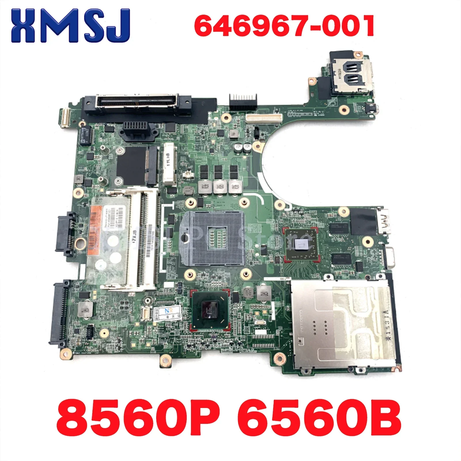 XMSJ For HP EliteBook 8560P 6560B 646967-001 Laptop Motherboard QM67 DDR3 HD 6470M Full Test Mainboard