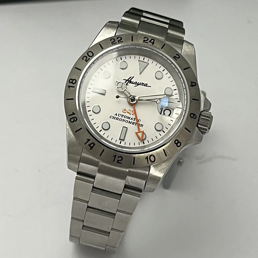 

39MM men's automatic GMT watch, 40MM stainless steel mechanical NH34, sapphire glass waterproof watch S1 and S2