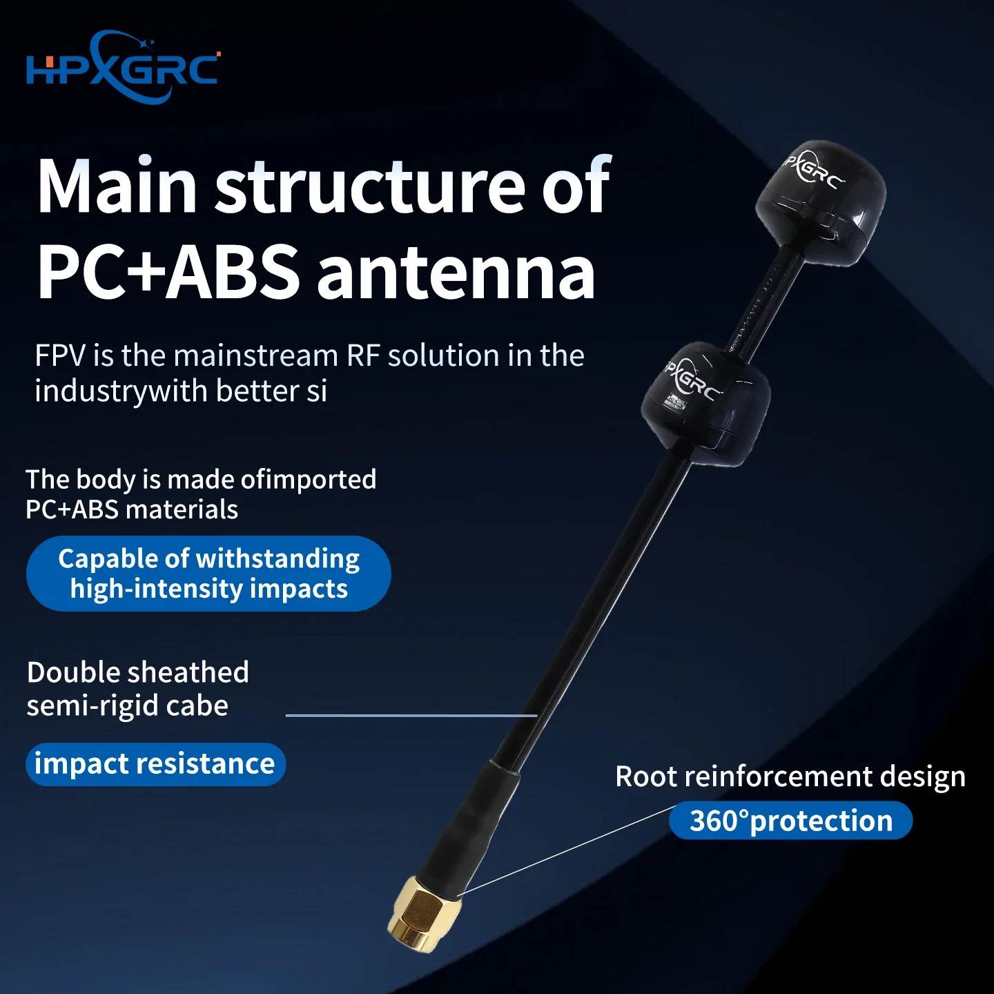 HPXGRC 5.8G Dual Antenna RHCP High Gain SMA/RP-SMA Transmitter Antenna for FPV Drone New 2026 RC Parts