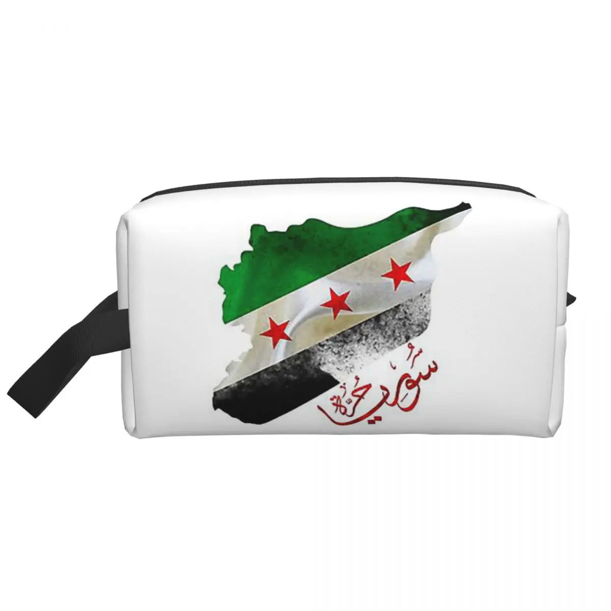

Syria Revolution Flag Map Syrian Independence Calligraphy Women Cosmetic Bag Travel Makeup Organizer Pouch Toiletry Storage Dopp