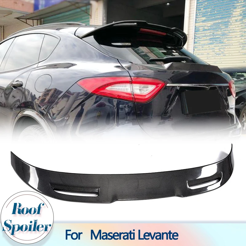 

Car Rear Roof Spoiler Wing For Maserati Levante Sport Utility 4-Door 2016-2018 Carbon Fiber Rear Window Roof Lip Wing Spoiler