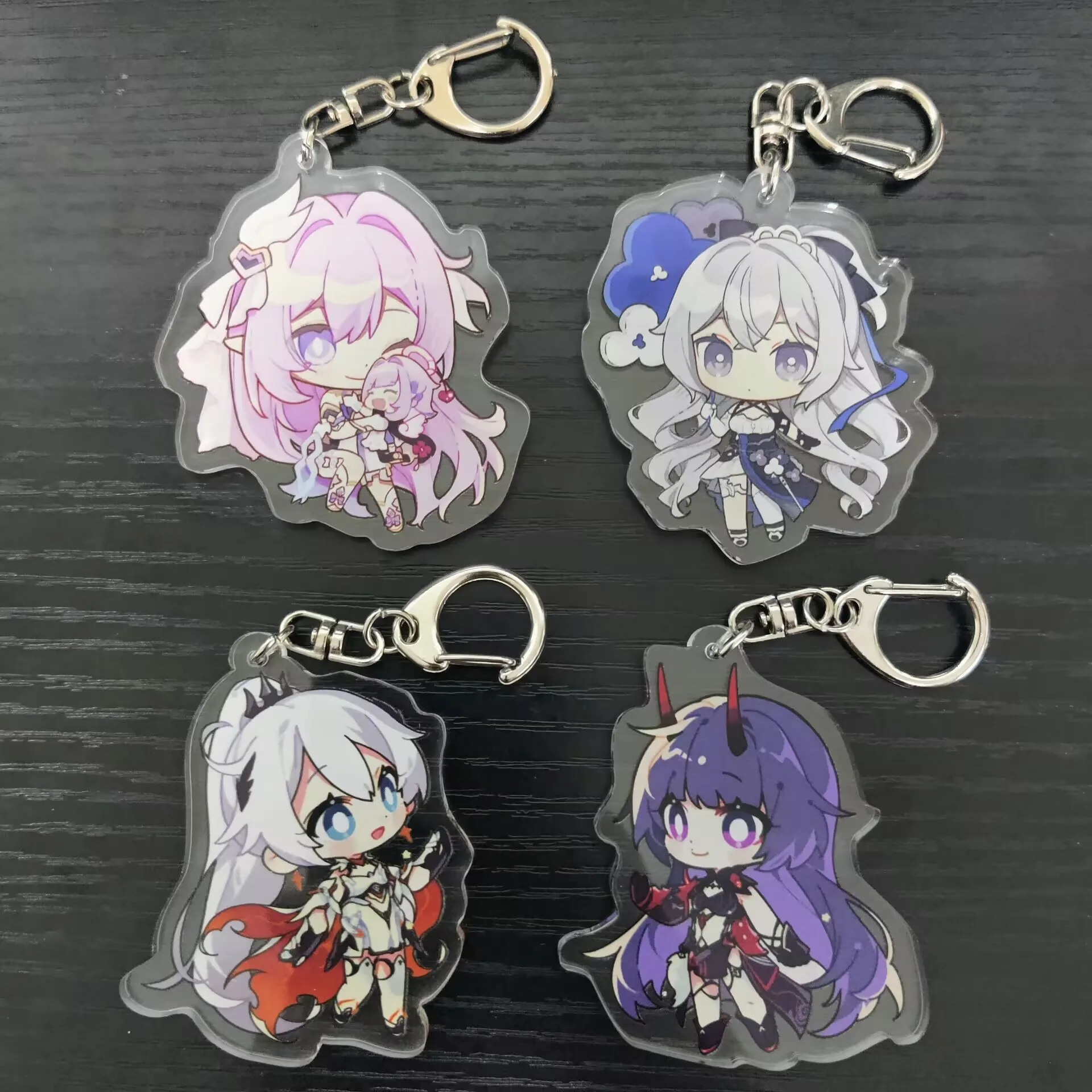 Hot Game Honkai Impact 3 Anime Figures Bronya Zaychik Elysia Raiden Mei Cute Acrylic Keychains Bag Decor Pendant Toy Keyrings