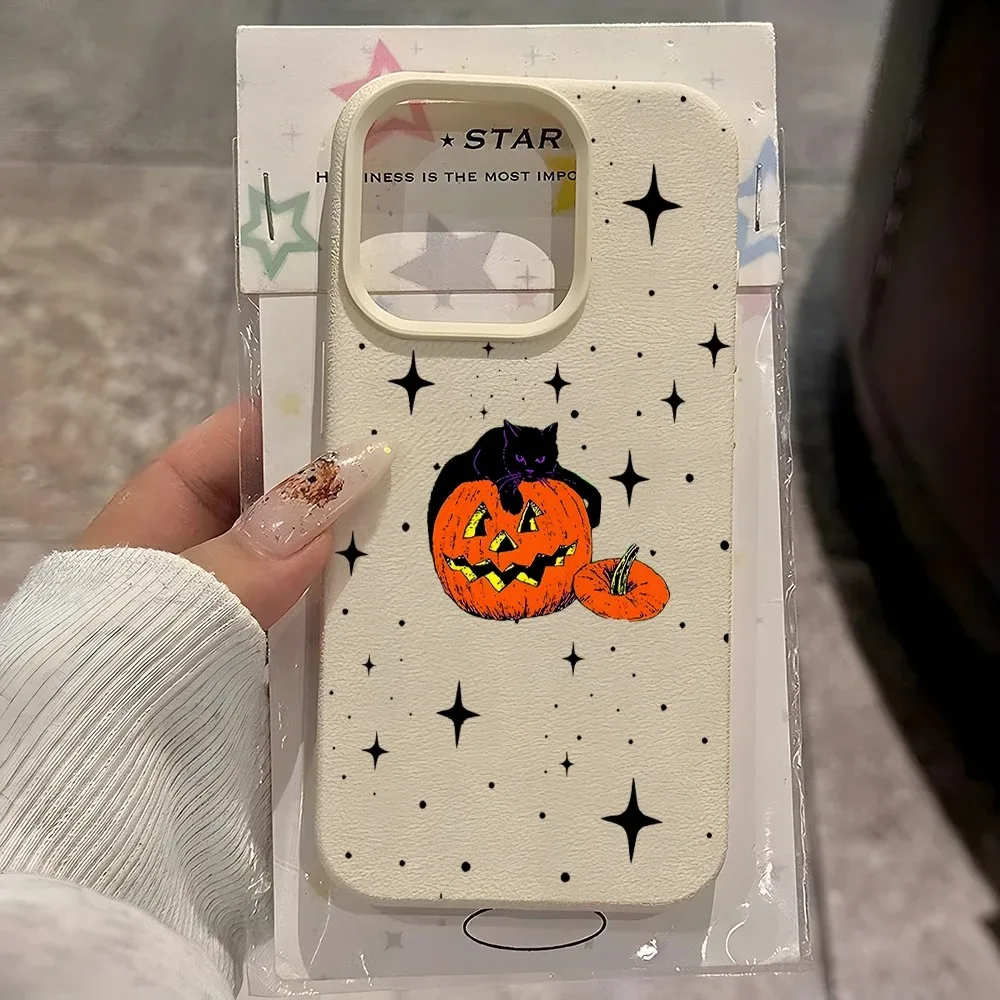 Halloween Cat Pumpkin Case For Samsung A05S A06 A07 A15 A16 A17 A34 A35 A53 A54 A55 S23 S24 FE S25 S26 Ultra A26 A36 A56 Case