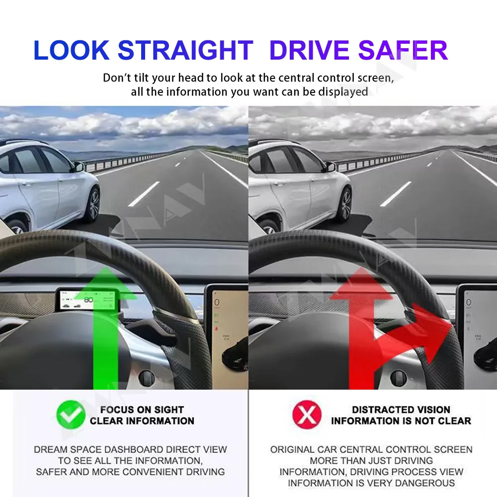Car Accessories For Tesla Model/3 Models Y Unified Installation multi-functional small instrument/not obstruct view