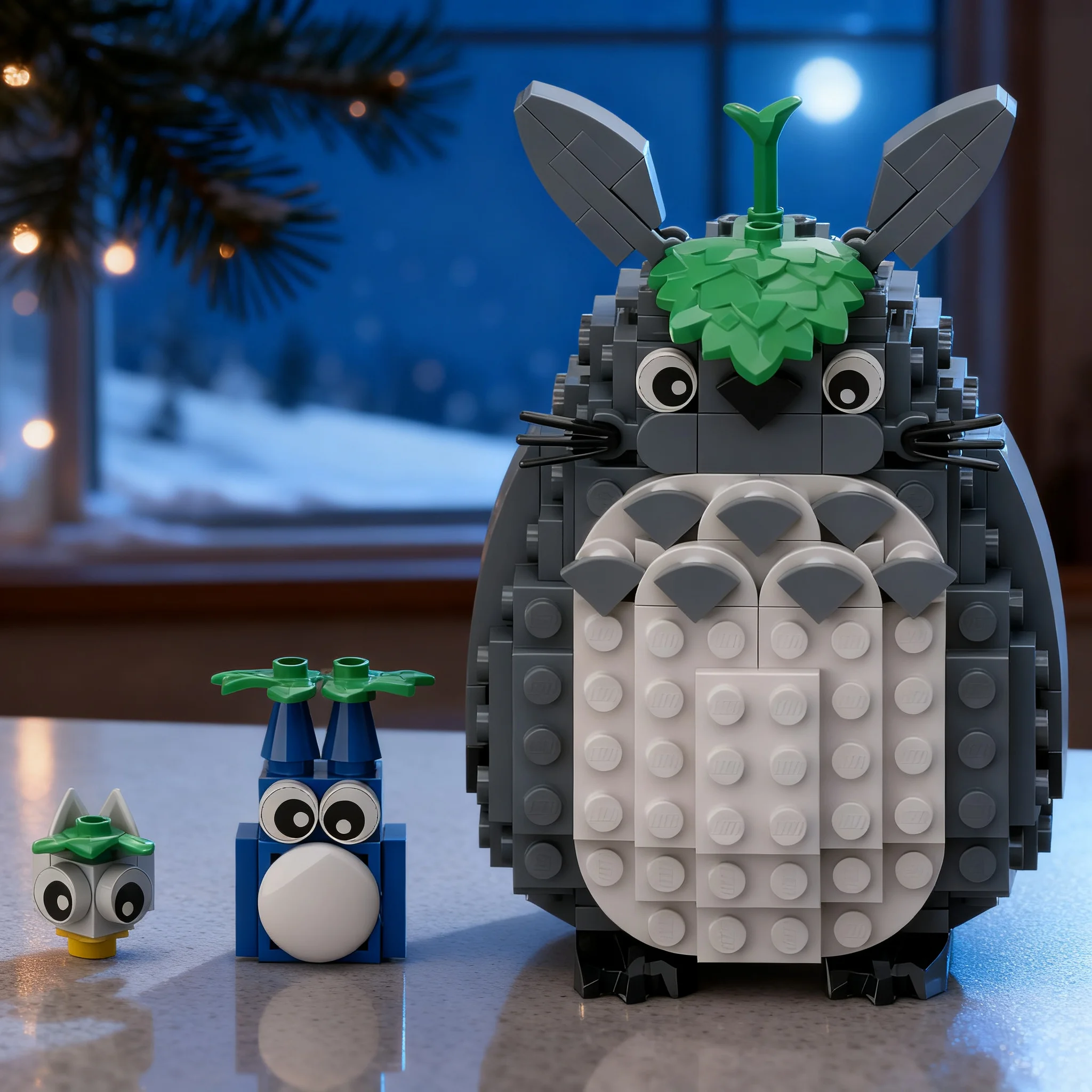 233-teiliges MOC Totoro-Familien-Modell Bausteine-Set Architektur-Zusammenbau Kreative Idee Geburtstagsgeschenk Weihnachtsgeschenk Spielzeug